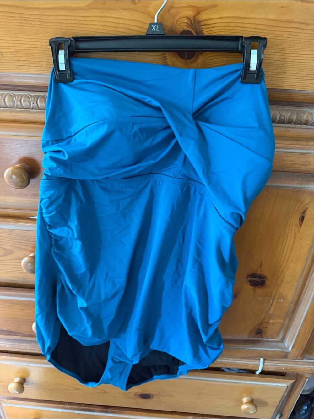 Time and Tru Teal Twist-Front One-Piece Swimsuit